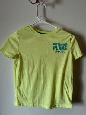 Cat & Jack Neon Yellow "Weekend Plans" Graphic Tee